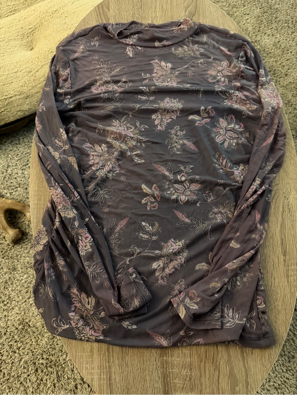 Maurices Plum Lace-Overlay Top